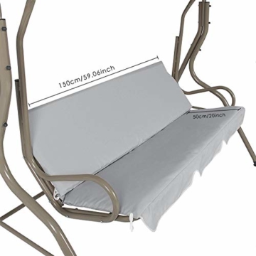 Rehomy Terrassenschaukel-Set, solide, wasserdicht, regendicht, Abdeckung für Hollywoodschaukel und Hollywoodschaukel, Staubschutz, Ersatz für 2- und 3-Sitzer-Größen - 5