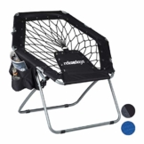 Relaxdays Bungee Stuhl WEBSTER, elastisch, Faltbar, bis 100 kg, Seitentasche, Outdoor Gartenstuhl, Klappstuhl, Schwarz - 1