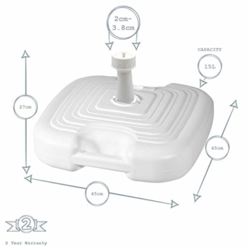 Resol Sonnenschirmständer - Grüner Kunststoff - Zum Befüllen mit Sand/Wasser - 4