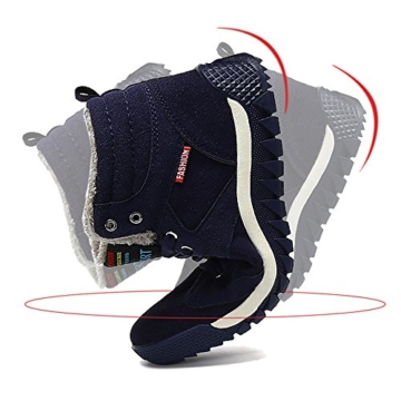SAGUARO Herren Winterschuhe Warm Gefüttert Schneestiefel Winter Outdoor Boots Winterstiefel, Dunkel Blau, 41 - 3