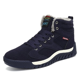 SAGUARO Herren Winterschuhe Warm Gefüttert Schneestiefel Winter Outdoor Boots Winterstiefel, Dunkel Blau, 41 - 1