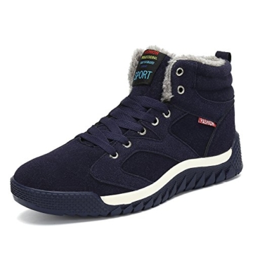 SAGUARO Herren Winterschuhe Warm Gefüttert Schneestiefel Winter Outdoor Boots Winterstiefel, Dunkel Blau, 41 - 1