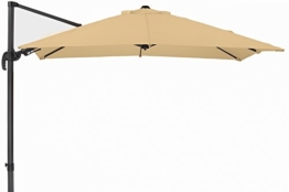 Schneider Premium Sonnenschirm Ampelschirm Rhodos Twist eco, Natur, ca. 270 x 270 cm, 8-teilig, quadratisch - 1