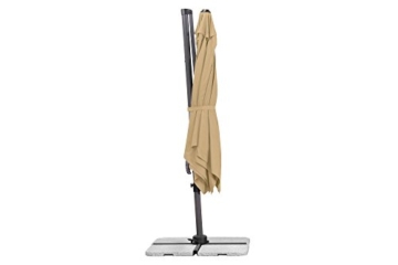 Schneider Premium Sonnenschirm Ampelschirm Rhodos Twist eco, Natur, ca. 270 x 270 cm, 8-teilig, quadratisch - 4