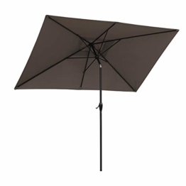 Sekey 200 × 300 cm Aluminum Sonnenschirm Marktschirm Gartenschirm Terrassenschirm Sonnenschutz Cappuccino UV 50+ Rechteckig - 1