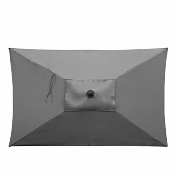 Sekey 210 × 140 cm Aluminum Sonnenschirm Marktschirm Gartenschirm Terrassenschirm Sonnenschutz Cappuccino UV 50+ Rechteckig - 2