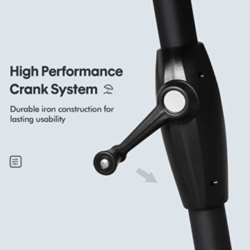 Sekey 210 × 140 cm Aluminum Sonnenschirm Marktschirm Gartenschirm Terrassenschirm Sonnenschutz Cappuccino UV 50+ Rechteckig - 5