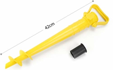 Sekey Sonnenschirmhalter Strand Oder Erde Grün mit Bodendübel für Sonnenschirm Stockmaß 42 cm (Gelb) - 2