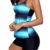 Sixyotie Damen Mehrfarbig Tankini mit Oberteile und Badeshorts Badeanzug Beachwear Zweiteiler Bademode mit Bügeln UV Schutz (Blau, EU 40 (XL)) - 3