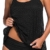 Socluer YuanYan Damen Sportlich Tankini Top Bandeau Bikini Sets Zwei Stück Beachwear Gepolstert Badeanzug, L, Schwarz - 1