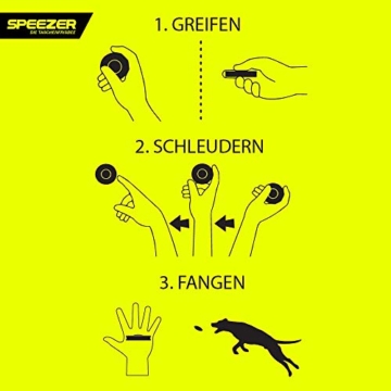 SPEEZER Mini Frisbee – die neon gelbe Wurfscheibe ist der Outdoor Fun Sport Spaß für alle – klein u. soft passt die smarte Flugscheibe in jede Hosentasche u. ist das Wurfspiel für Kinder o. Profis - 6