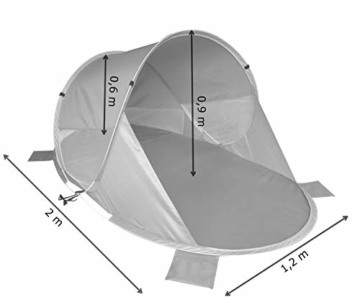 Strandmuschel Pop Up Strandzelt Dunkel- + Hellblau Polyester blitzschneller Aufbau Wetter- und Sichtschutz Duhome 5068 - 2