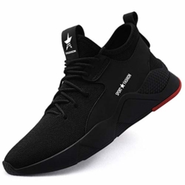 SUADEEX  Herren Damen Arbeitsschuhe Stahlkappe Sicherheitsschuhe Atmungsaktiv Leicht Sportlich Trekking Wanderhalbschuhe, 38 EU, 04 Schwarz - 1