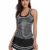 Summer Mae Damen Tankini Retro Streifen Badekleider Schwarz Gestreift 2XL - 4