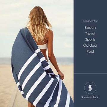 SummerSand Mikrofaser Strandtuch aus schnelltrocknendem Material: großes geruchsneutrales Mikrofaser Handtuch - Badehandtuch für den Strand sandabweisend - Antirutsch Beach Towel XXL - 160x80cm Blau - 3