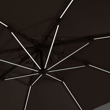 SVITA Ampelschirm 360° axial Sonnenschirm Flex 3,5m LED Alu drehbar Schwenk-/kippbar beige - 7