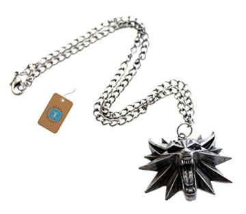 The Witcher 3 Wild Hunt - Wilder Wolfskopf Anhänger / Medaillon - Videospiel-Memorabilia für Herren - 3