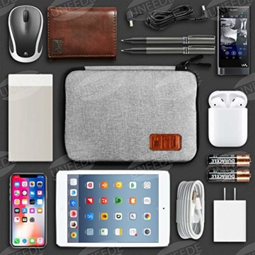 UNEEDE Kable Organizer Tasche Electronic Kabeltasche Zubehör Reisetasche Kable Aufbewahrung Handtasche Organizer Klein Travel mit 5 Kabelindern -Grey - 2