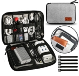 UNEEDE Kable Organizer Tasche Electronic Kabeltasche Zubehör Reisetasche Kable Aufbewahrung Handtasche Organizer Klein Travel mit 5 Kabelindern -Grey - 1