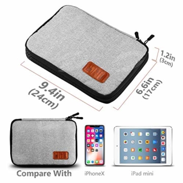 UNEEDE Kable Organizer Tasche Electronic Kabeltasche Zubehör Reisetasche Kable Aufbewahrung Handtasche Organizer Klein Travel mit 5 Kabelindern -Grey - 5