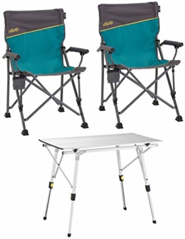 Uquip 'Bloody' Campingmöbel Set 3-TLG. Campinggarnitur mit Falttisch + 2X Campingstuhl - 1