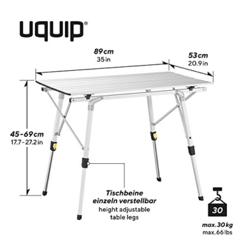 Uquip Variety M Aluminium Falttisch für 4 Personen Höhenverstellbar (89x53cm) - 4