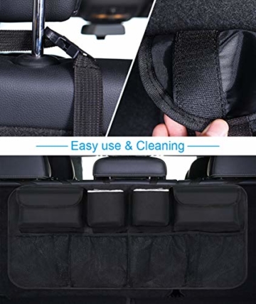 URAQT Kofferraum Organizer Auto, Auto Aufbewahrungstasche, Kofferraumtasche Auto, Wasserdichten Taschen Auto mit Starkes elastisches, Zauberstabstruktur für SUV, Schwarz (1-S) - 2
