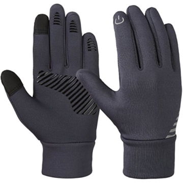 Vbiger Kinder Handschuhe Winterhandschuhe Radhandschuhe Leichte Anti-Rutsch Laufen für Jungen und Mädchen, Grau, Medium (6-8 Jahre) - 1