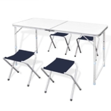 vidaXL Campingtisch Set mit 4 Hockern Klappmöbel Stühle Tisch Falthocker 120x60 - 1