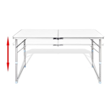 vidaXL Campingtisch Set mit 4 Hockern Klappmöbel Stühle Tisch Falthocker 120x60 - 4