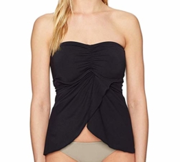 Vince Camuto Damen Draped Bandini Top Swimsuit with Removable Straps Tankini-Badeanzug, Surf Shades Black, Medium - 1