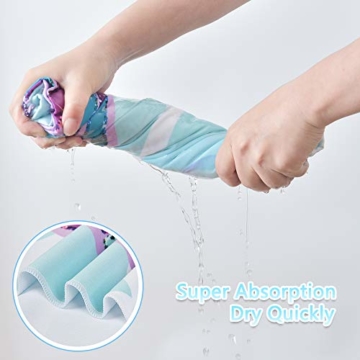WERNNSAI Meerjungfrau Strandtücher - 76 × 152cm Mikrofaser Strandlaken Badetuch Schwimmen Schnelltrocknend Decke Sand Proof Wasseraufnahme Strandhandtuch Schwimmbad Meerjungfrau Partyzubehör - 3