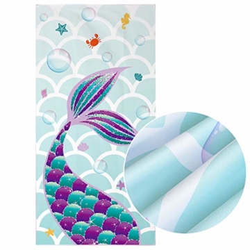 WERNNSAI Meerjungfrau Strandtücher - 76 × 152cm Mikrofaser Strandlaken Badetuch Schwimmen Schnelltrocknend Decke Sand Proof Wasseraufnahme Strandhandtuch Schwimmbad Meerjungfrau Partyzubehör - 1