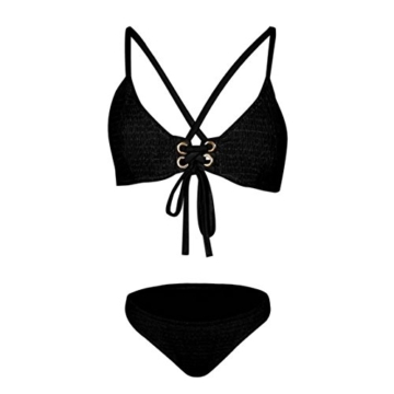 Women Two-Piece Bikini Swimsuit Schlinge Typ Bikini,Loveso Tankini 2018 Bikini Push-Up Gepolsterter BH Badeanzug, der sexy Frauen-Feste Bügel Bikini-gesetzte Badebekleidung badet (M, Schwarz) - 7