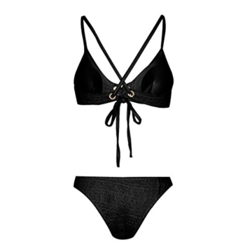 Women Two-Piece Bikini Swimsuit Schlinge Typ Bikini,Loveso Tankini 2018 Bikini Push-Up Gepolsterter BH Badeanzug, der sexy Frauen-Feste Bügel Bikini-gesetzte Badebekleidung badet (M, Schwarz) - 8