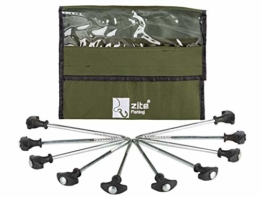 Zite Fishing T-Pegs Zelt-Heringe Angeln & Camping - 10 STK Massive Stahl-Erdnägel für Angelzelte Bivvy & Camping-Zelte - 1