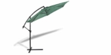 909 OUTDOOR Grüner Ampelschirm für Terrasse, Balkon und Garten Ø 300 cm, Verstellbarer Sonnenschirm mit Fußkreuz und Kurbel, Gartenschirm aus Polyester & Stahl - 1