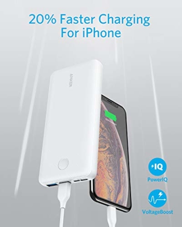 Anker PowerCore Essential 20000 Powerbank, 20000mAh externer Akku mit PowerIQ Technologie und USB-C Eingang, enorme Energiedichte, kompatibel mit iPhone, Samsung, iPad und mehr (Weiß) - 5