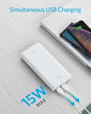 Anker PowerCore Essential 20000 Powerbank, 20000mAh externer Akku mit PowerIQ Technologie und USB-C Eingang, enorme Energiedichte, kompatibel mit iPhone, Samsung, iPad und mehr (Weiß) - 6
