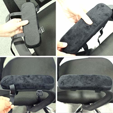 ANSUG 2 Stück Stuhl Armlehne Pad, Memory Foam Ellenbogen Kissen abnehmbare Stuhl Arm Abdeckungen für Bürostühle und Rollstuhl - Größe 9,8 * 3 * 1,4