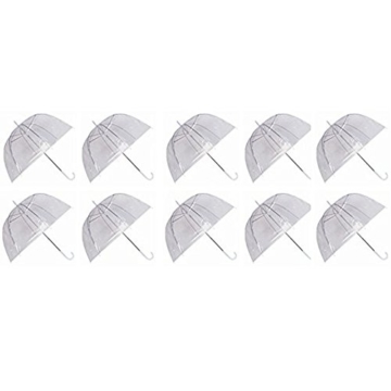 Ardisle Ardisle Set von 10 Regen Regenschirme Dome Birdcage Klar Transparent PVC Kunststoff Hochzeit - 1