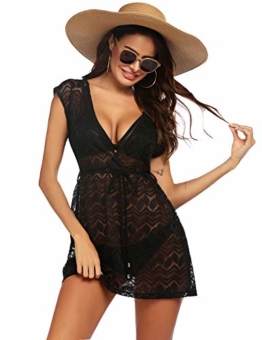 Balancora Damen Strandkleid Große Größen Boho Rückenfrei Spitze Bikini Cover Up Strandkleid Sommerkleid S-XXL - 1