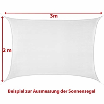 BB Sport Sonnensegel 2m x 2.5m Kokos HDPE Rechteckig UV Schutz Garten Terrasse Camping Sonnenschutz Windschutz Schattenspender - 6