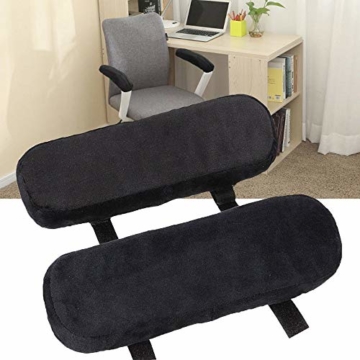 BJ-SHOP Armlehnen Pads Armlehnen Polster Ergonomisches Memory Foam Anti-Rutsch-Ellbogenstützkissen für Ellbogenentlastung (schwarz) Bürostuhl Armpolster - 2