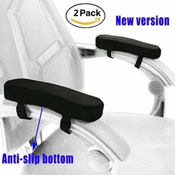 BJ-SHOP Armlehnen Pads Armlehnen Polster Ergonomisches Memory Foam Anti-Rutsch-Ellbogenstützkissen für Ellbogenentlastung (schwarz) Bürostuhl Armpolster - 4