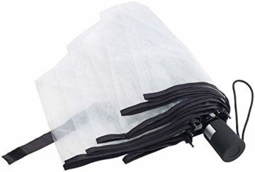 Carlo Milano Regenschirm: Stabiler Automatik-Taschenschirm mit transparentem Dach, Ø 100 cm (Schirm transparent) - 2