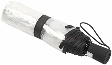 Carlo Milano Regenschirm: Stabiler Automatik-Taschenschirm mit transparentem Dach, Ø 100 cm (Schirm transparent) - 4