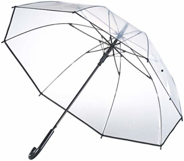 Carlo Milano Schirm: 2er-Set transparente Stock-Regenschirme, Stahl & Fiberglas, Ø 100 cm (Regenschirm durchsichtig) - 2