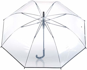Carlo Milano Schirm: 2er-Set transparente Stock-Regenschirme, Stahl & Fiberglas, Ø 100 cm (Regenschirm durchsichtig) - 4