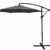 DEGAMO Ampelschirm 300cm Mittelgrau mit Ständer, Gestell Aluminium, UV Schutzfaktor 50+, Material Bezug 100% Polyester, Material Untergestell Aluminium, Gewicht 10kg - 1